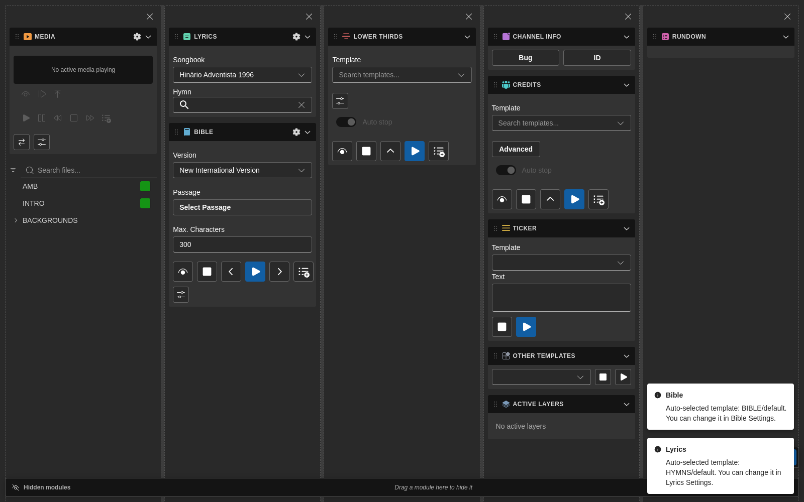 Edit mode active, dragging a module between columns
